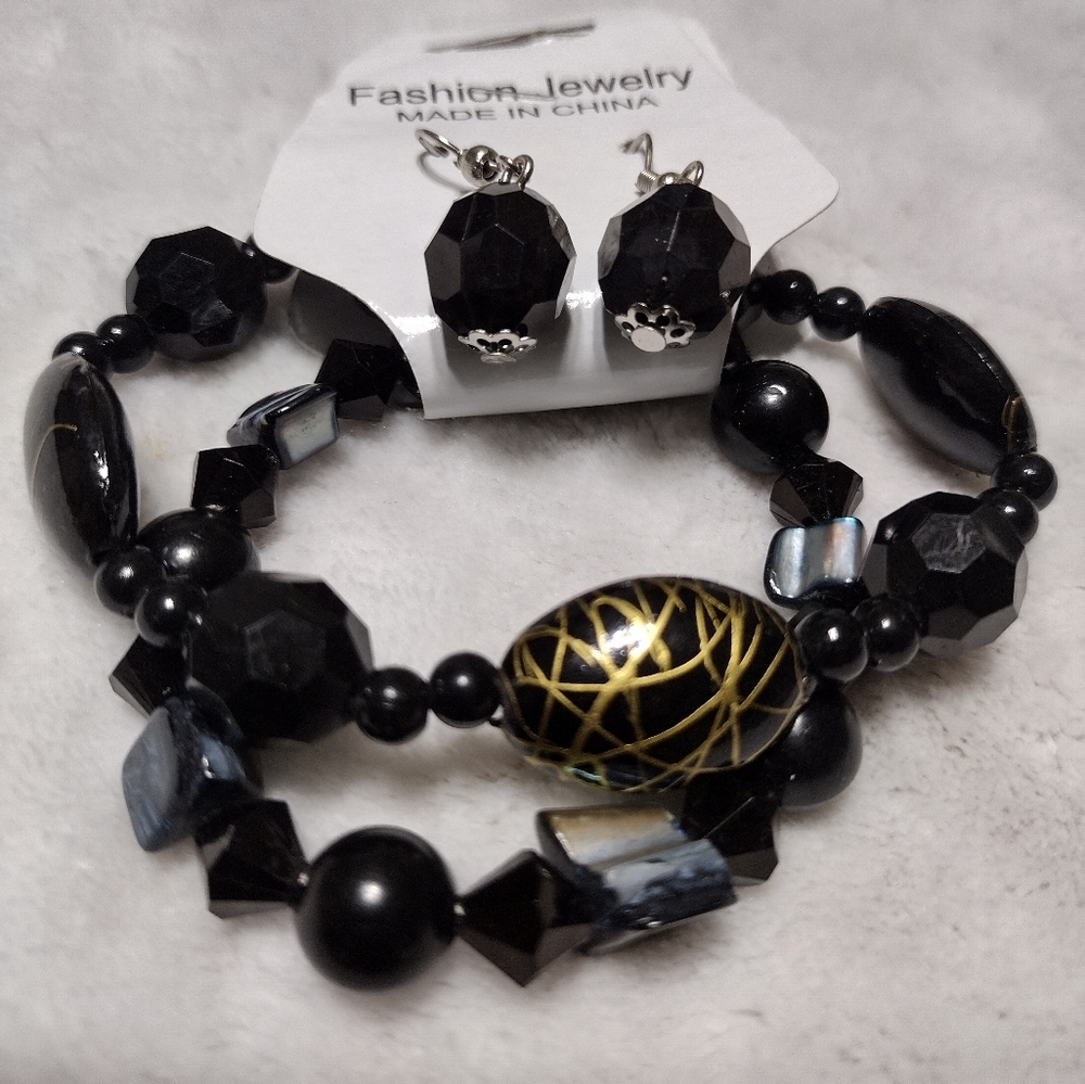3 Piece Jewelry Set, Bracelets w/Earrings